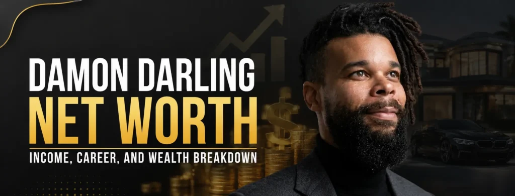 Damon Darling Net Worth, Biography —And the Road From Oil Rigs to Sold-Out Comedy Clubs Damon Darling net worth, income, career, and wealth breakdown banner featuring gold coins, an upward trend graph, and luxury assets.
