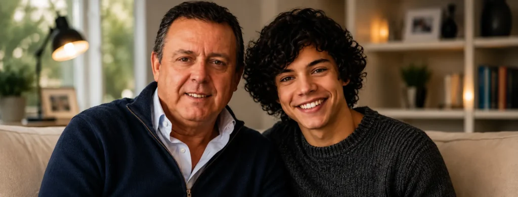 Desmond Styles — Biography, Career &The Man Behind Harry Styles A portrait of Desmond Styles sitting comfortably next to his son, Harry Styles, reflecting their close family bond.