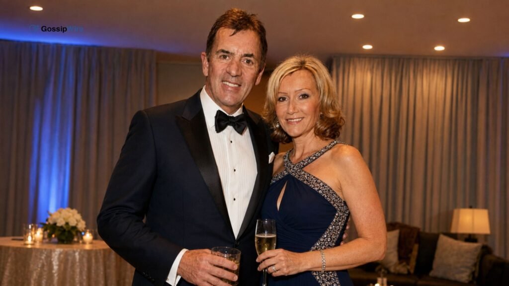 Joanne McCue: The Nurse and Business Builder Behind the “Duncan Bannatyne’s Ex-Wife” Label Formally dressed couple posing at an evening reception, featured in a biography of Joanne McCue